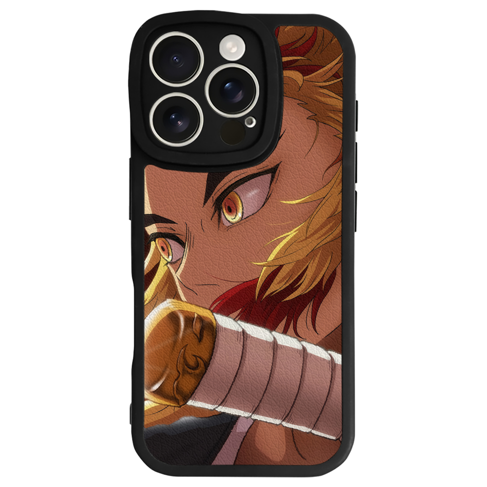 （画像用） 炎柱-煉󠄁獄 杏寿郎／れんごく きょうじゅろう Rengoku Kyoujurou 【iPhone 16シリーズ対応】シリコンスマホケース（レザー調） 材質：シリコン